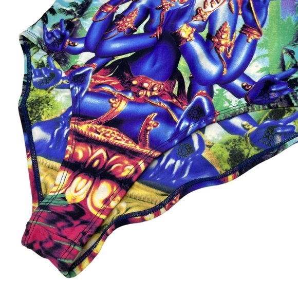 Jean Paul GAULTIER Vintage Logo Swimwear #M One-piece Nylon Multicolor [101732] - Picture 5 of 7